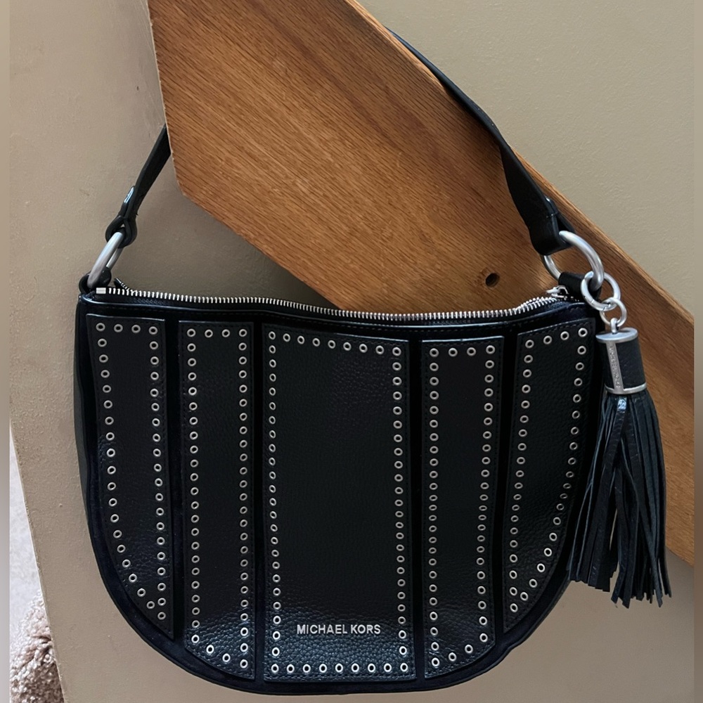 Michael Kors Pebbled Studded Leather Shoulder Bag Like New